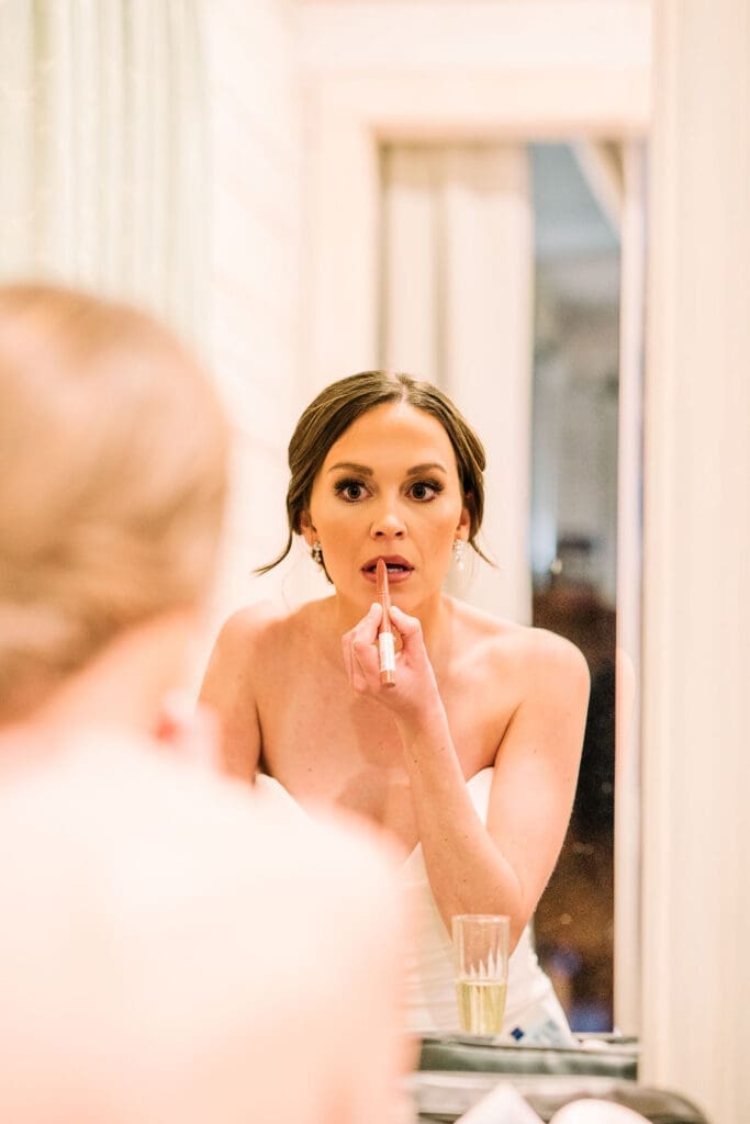Getting ready for her wedding at Plein Air in Taylor, MS