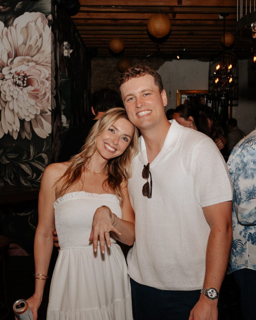 Cincinnati engagement party hosted at Abigail's Annex, a private room at Rosedale OTR