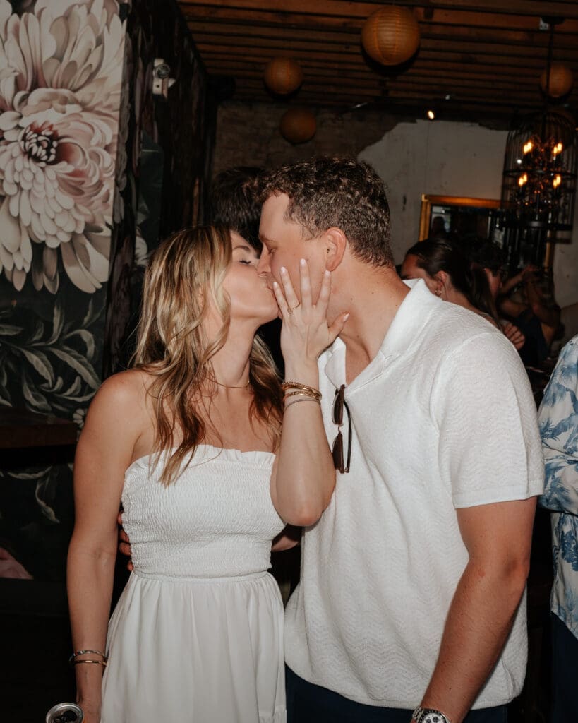 Cincinnati engagement party hosted at Abigail's Annex, a private room at Rosedale OTR